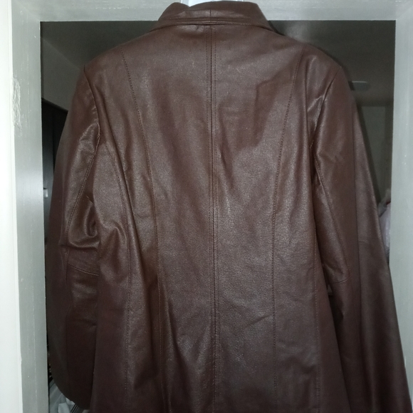 Pre-owned M.I.C. STUDIO brown leather jacket - Picture 4 of 8